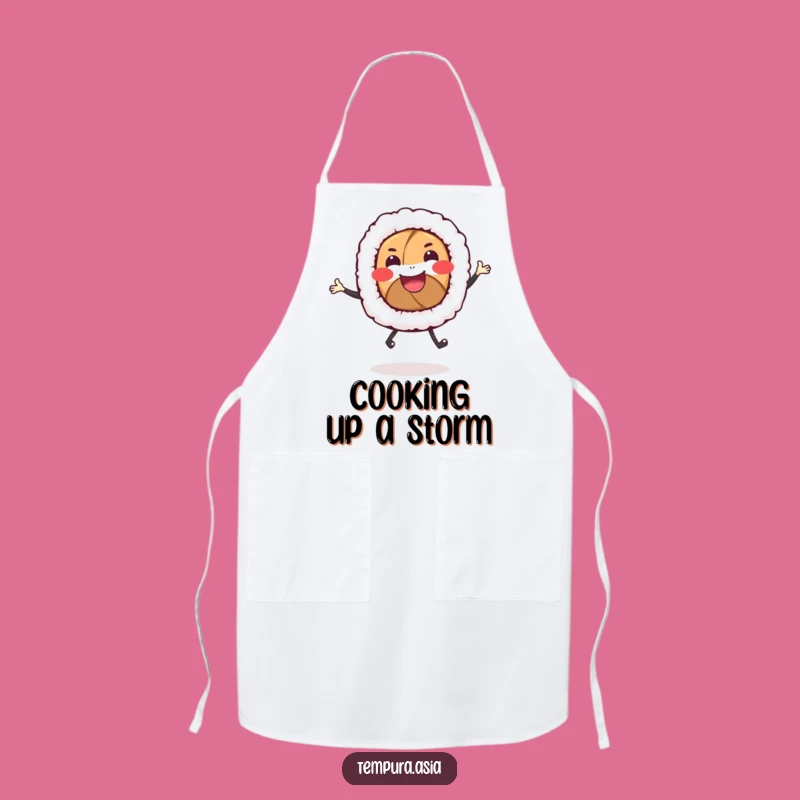 Funny Sushi Roll Dance Apron: Cook Up Smiles in the Kitchen
