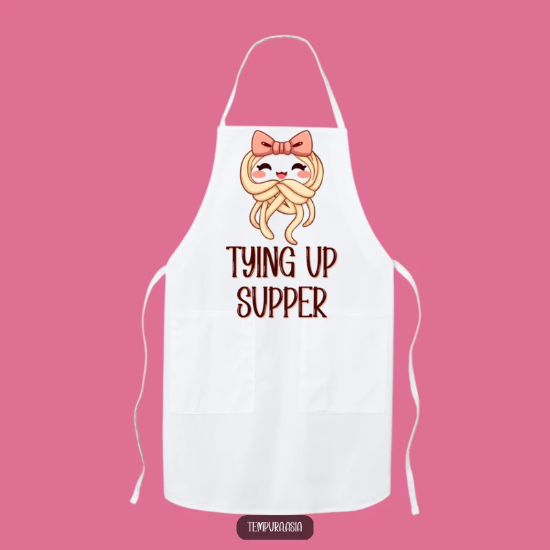 Funny Udon Bow Apron: Cook with Cheer & Noodle Flair