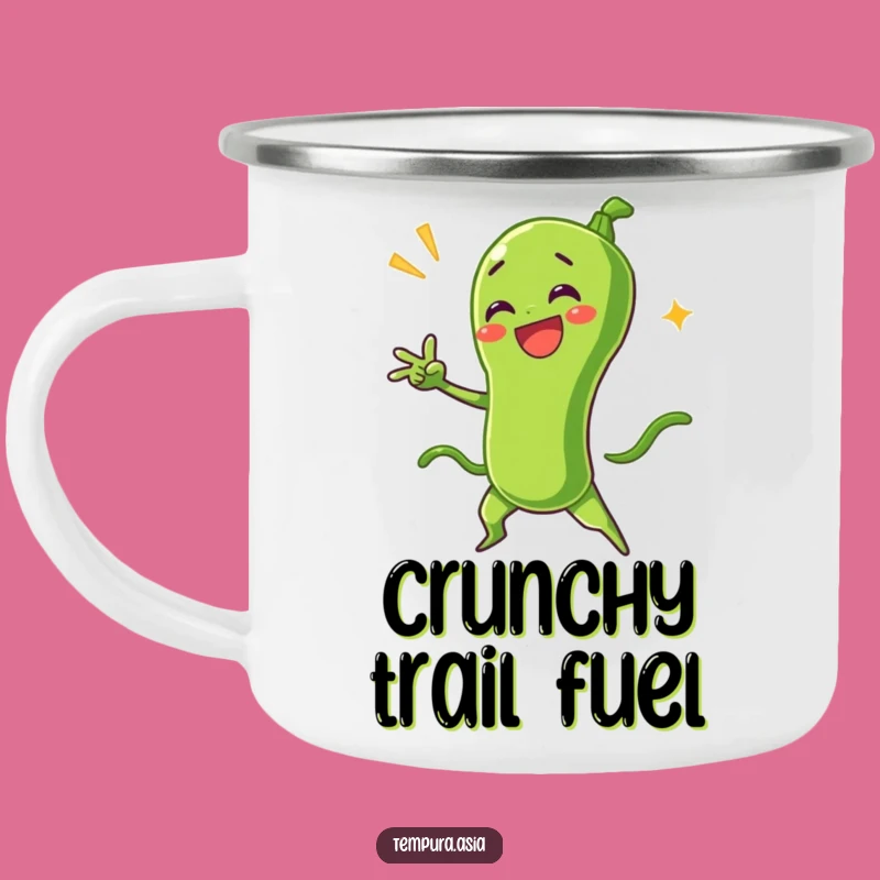 Funny Green Bean Tempura Dramatic Pose Camping Mug - Adventure Ready Humor