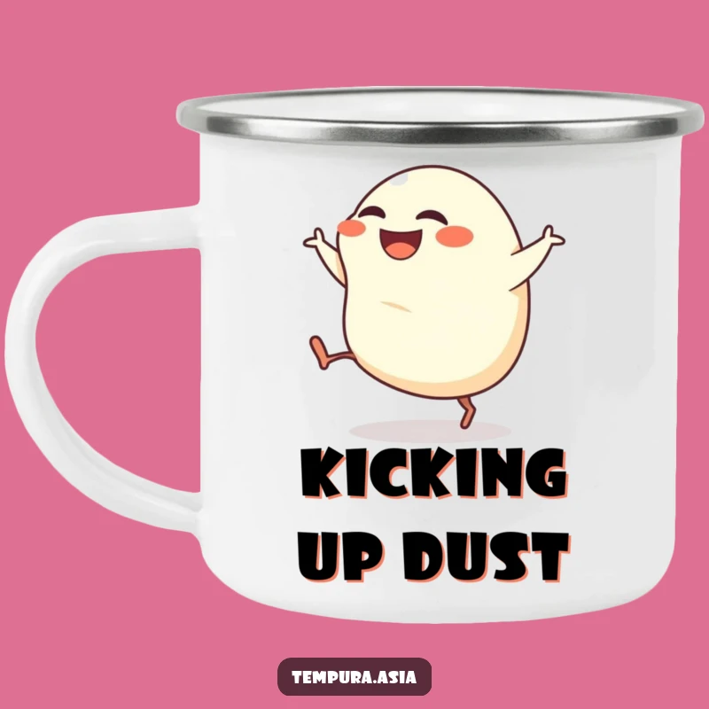 Funny Gyoza Kick Camping Mug: Durable & Energetic Dumpling Gift