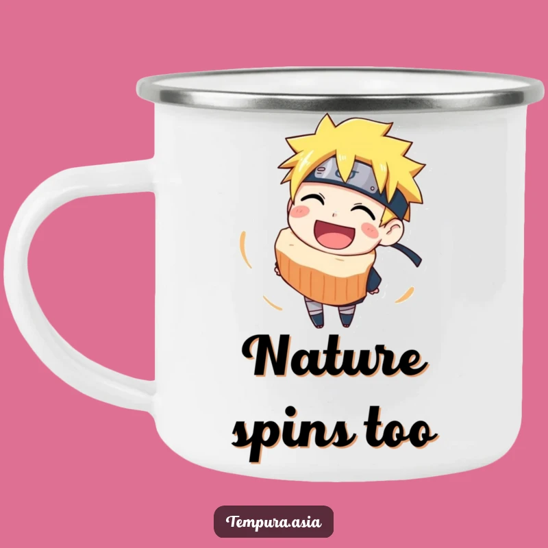Funny Narutomaki Spin Camping Mug: Durable & Cheerful Ramen Companion