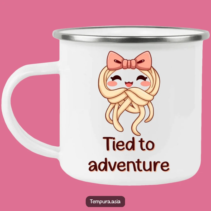 Funny Udon Bow Camping Mug: Durable & Cheerful Noodle Companion