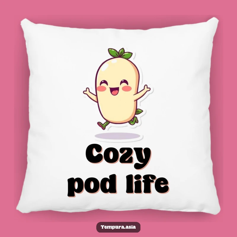 Funny Edamame Hop Pillow - Cozy Cushion with Cheerful Vibrations