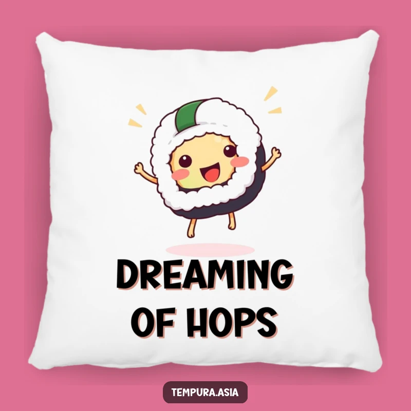 Funny Sushi Hop Pillow: Comfy & Cute Japanese Throw Pillow Gift