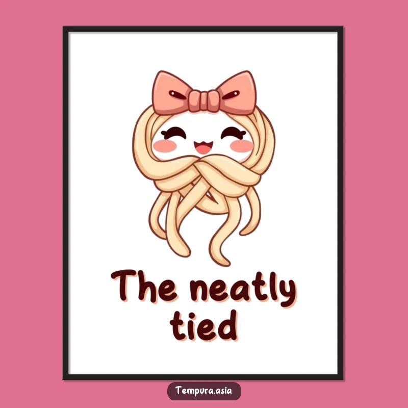 Funny Udon Bow Digital Art Print: Instant Cheerful Noodle Decor Gift