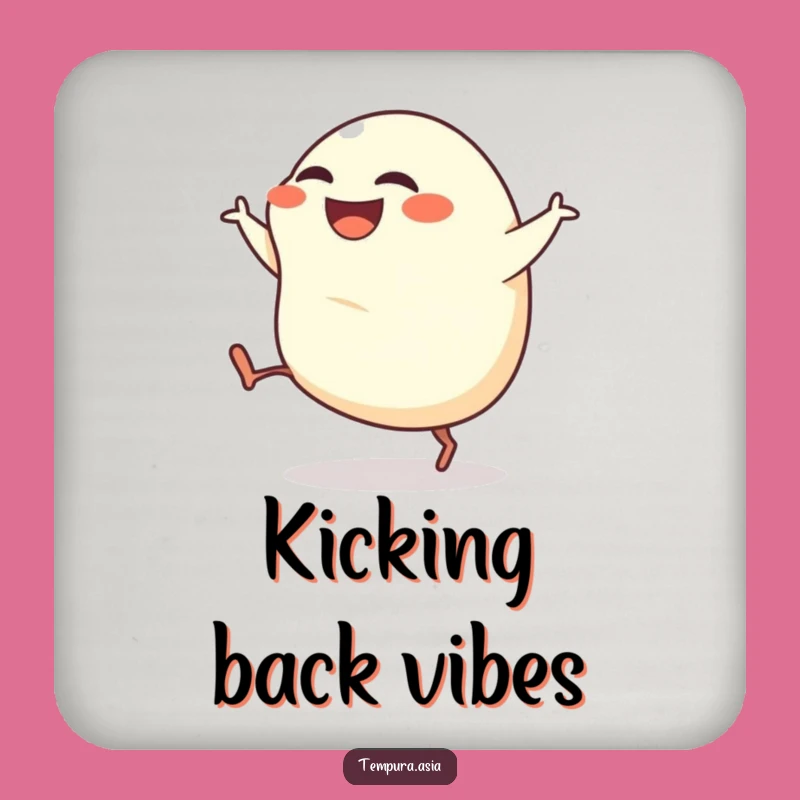 Funny Gyoza Kick Drink Coaster: Protect Surfaces with Energetic Dumpling Art