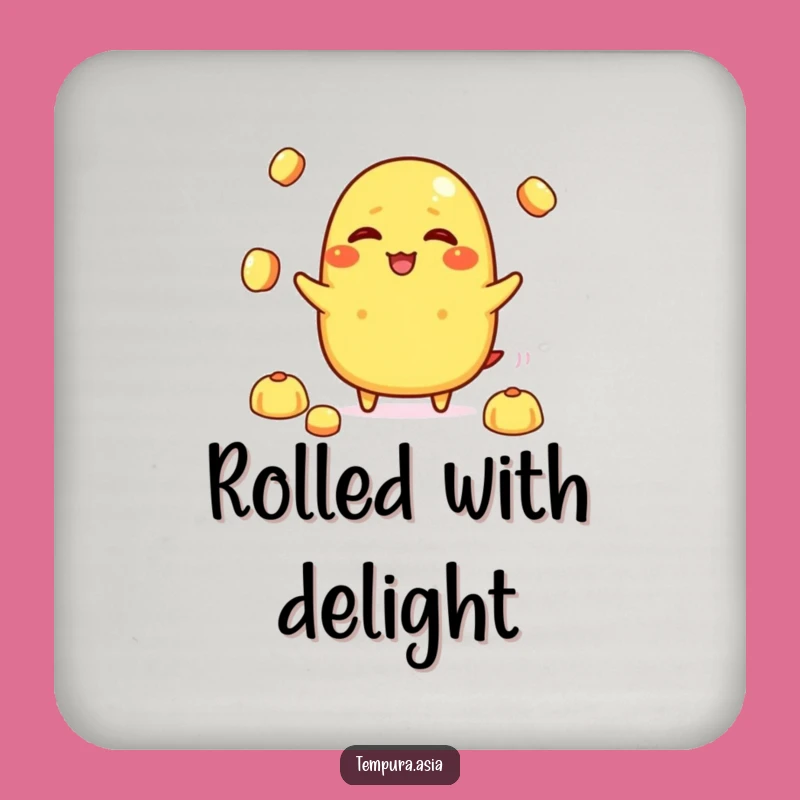 Funny Tamagoyaki Giggling Coaster - Protect Surfaces with a Smile