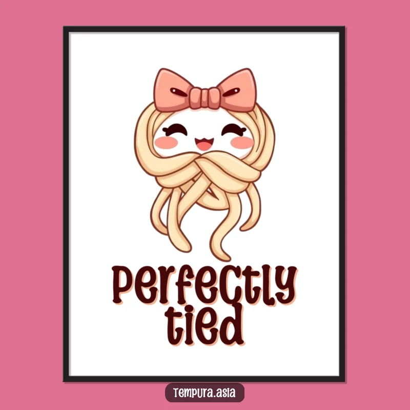 Funny Udon Bow Poster: Cheerful Noodle Art & Hilarious Decor Gift