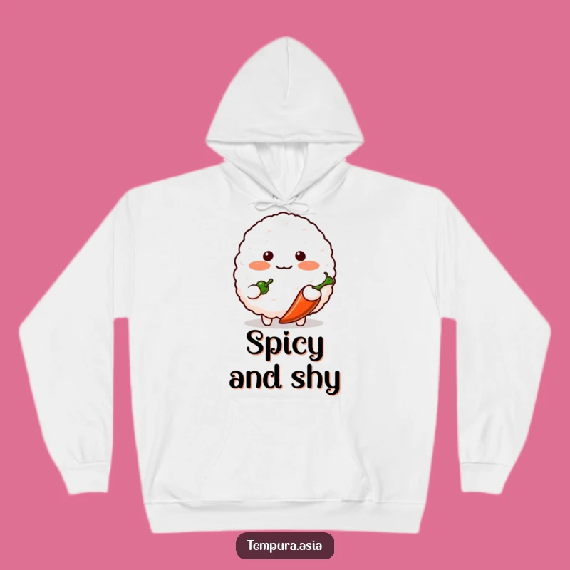 Funny Shy Rice Ball Hoodie - Cozy Blush & Spicy Charm