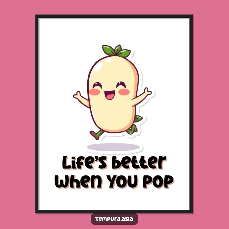 Funny Free Printable Wall Art: Edamame Hop Cheerful Pose Downloadable Decor