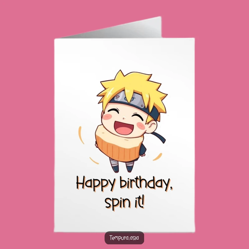Free Printable Narutomaki Birthday Card: Funny Spinning Gift for Ramen Fans!