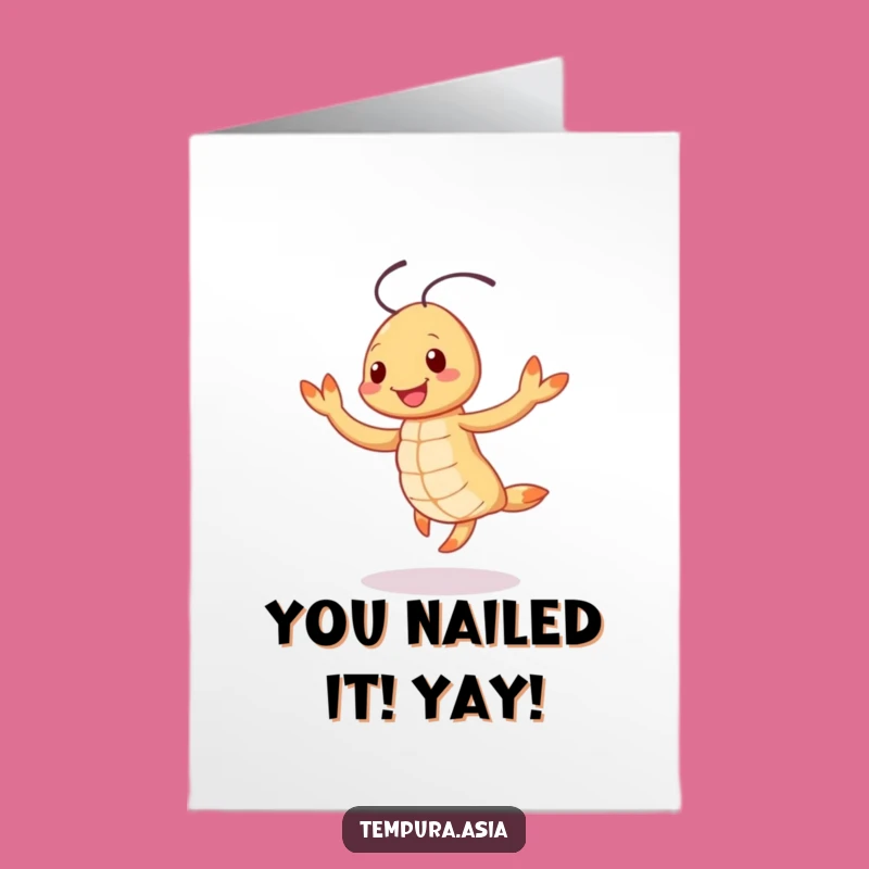 Free Printable Funny Congrats Card: Tempura Shrimp Jig Downloadable Gift
