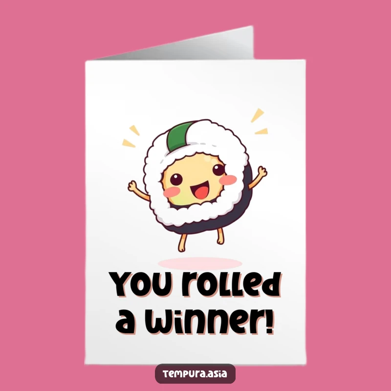 Free Printable Sushi Congratulations Card: Joyful Downloadable Gift for Any Win!