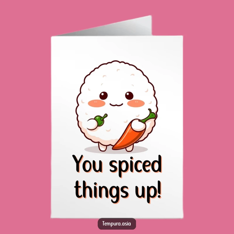 Free Printable Funny Congrats Card: Rice Ball Chili Offer Downloadable Gift