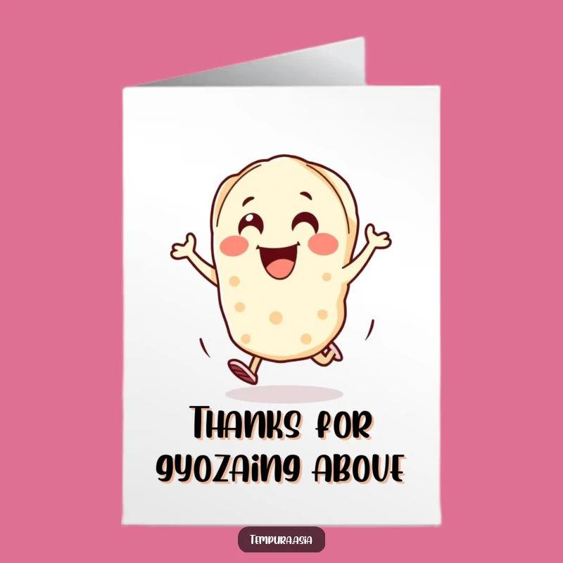 Free Printable Thank You Card: Hopping Gyoza - Funny Downloadable for Home