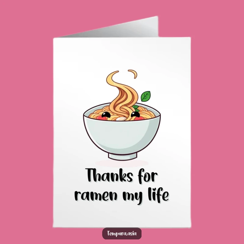 Free Printable Thank You Card: Twirling Ramen - Funny Downloadable for Home