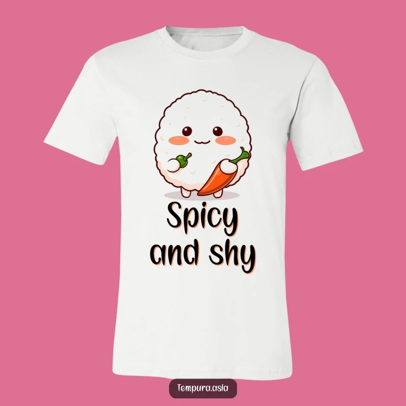 Funny Shy Rice Ball T-Shirt - Cute Chili Pepper Offering Apparel