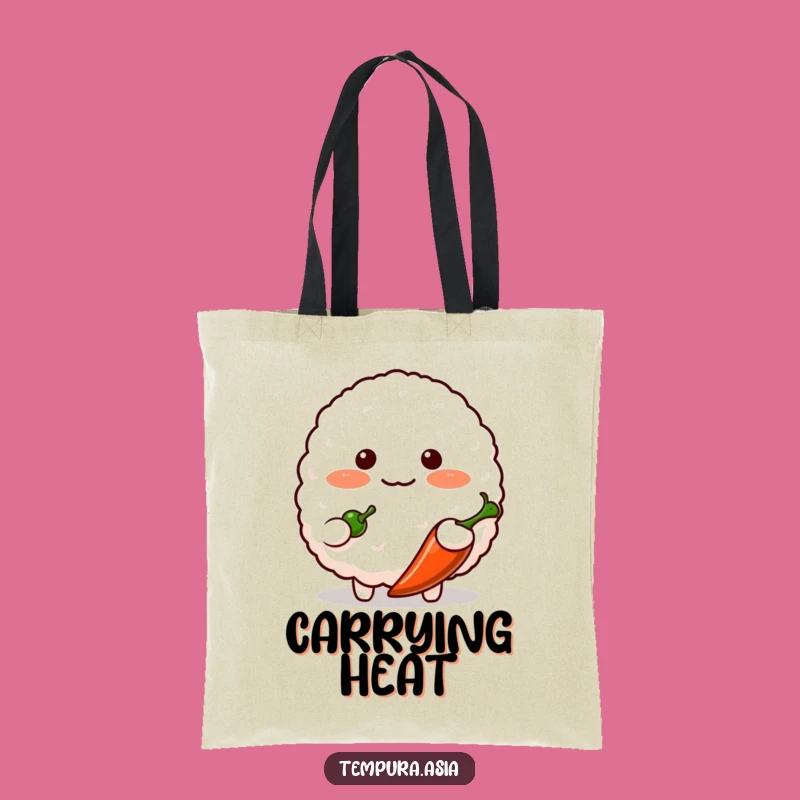 Funny Shy Rice Ball Tote Bag - Cute & Spicy Everyday Carry