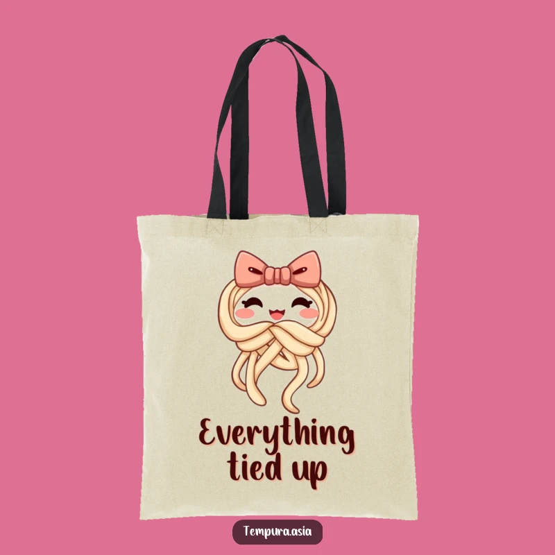 Funny Udon Bow Tote Bag: Carry Your Playful Noodle Style